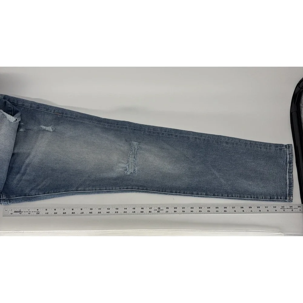 New True Religion Geno Relaxed Slim Jeans Men 36X34 Distressed Big T Flap Pocket